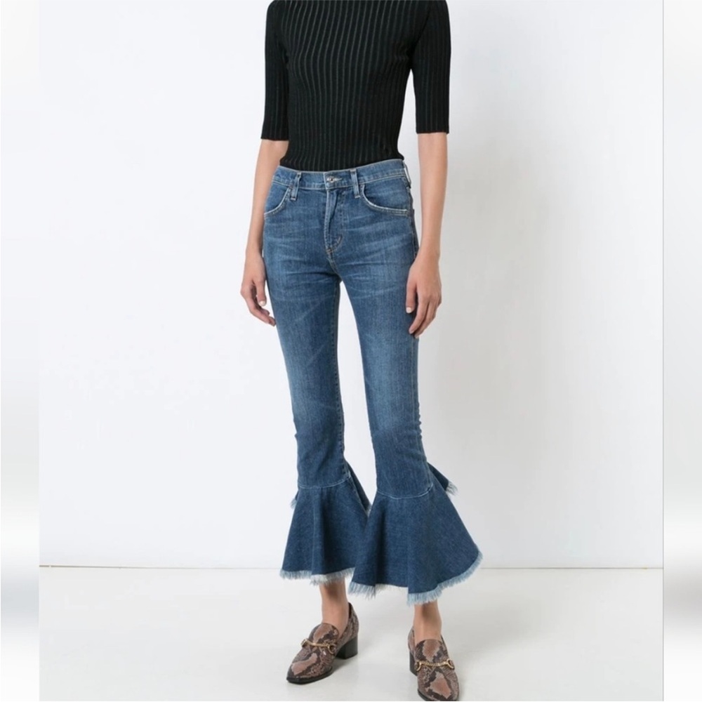 Citizens of Humanity Drew Flounce High Rise Crop Flare Jeans size 27